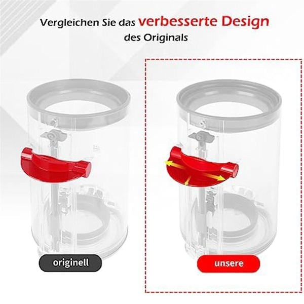 Oppgradert støvbeholderutløserbryter for V10 V11 V12 V15 Gen5 støvsuger - Utgivelseshåndtak for beholder/smussbeholder red