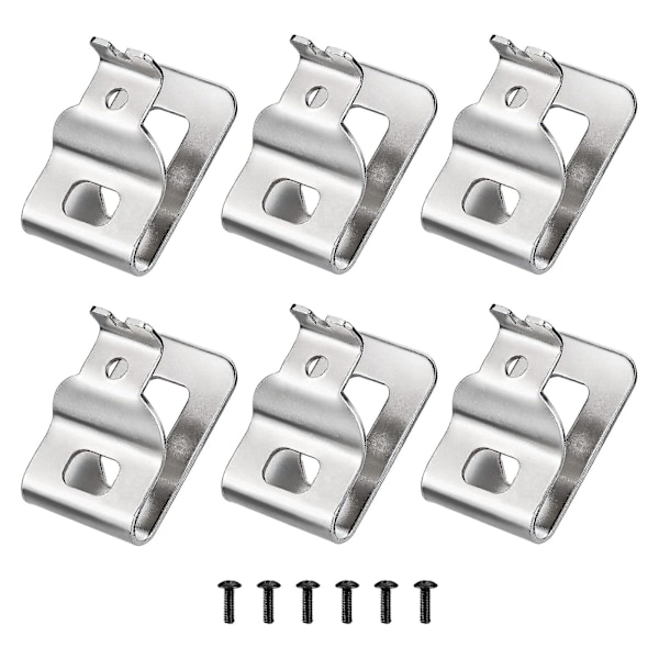 1 Set Verktygsbältesklämma Lätt att installera Verktygsklämmor i rostfritt stål med skruv för Dewalt N268241 Kaesi 6pcs
