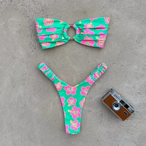 Micro Bikini Push Up Dam Badkläder 2024 Sexig Kvinnlig Baddräkt Brasiliansk Bikini Set Trosa Biquini Badkläder Tryck Strandkläder WD231341O4 L