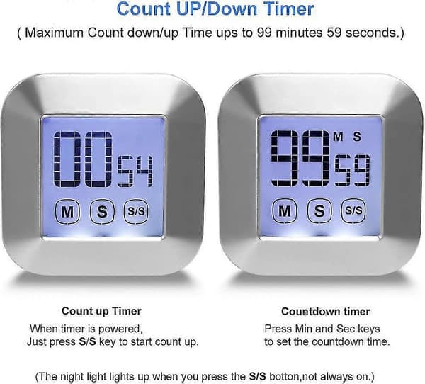 Kjøkken Timer Berøringsskjerm Digital Matlaging