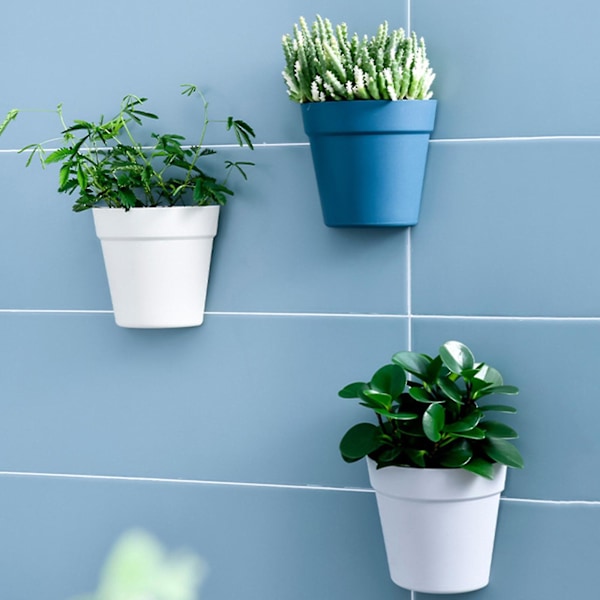 Väggmonterad Blomkruka Halvcirkelformad Plast Växtplanteringsbehållare Light Grey