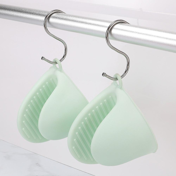 2 st Silikonugnsvantar för kök Multifunktionella grytlapps-handskar Kökstillbehör Light Green