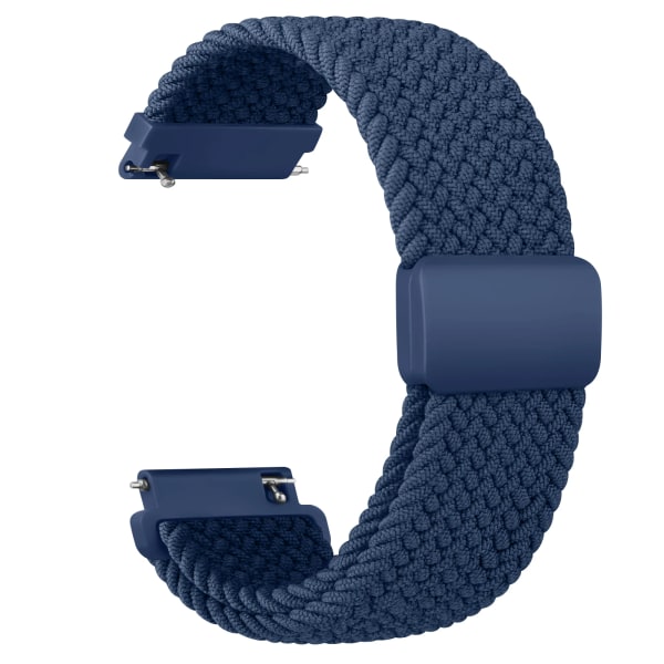 20 mm flettet sololøkke til Garmin Vivoactive 5/3/3 Music Band Armbånd til Garmin VivoMove3/Trend/Sport Venu SQ/SQ2/2plus Rem Marinblå Navy blue Navy blue 20mm