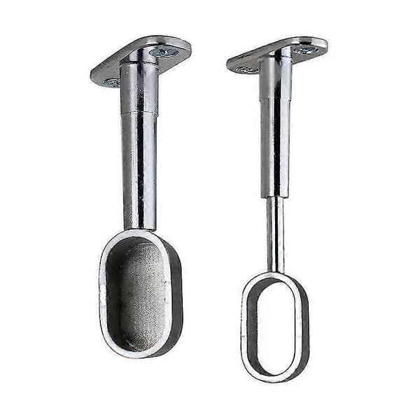 Garderobsrör Centralstöd för Takmontering - Garderobsrörsstöd för Ovalt Garderobsrör - Klädstångsfäste 30 x 16 mm - Kromstål - 1 Styck