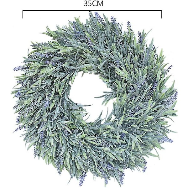 14 tums konstgjord lavendelblomkrans vacker siden vårkrans för ytterdörren, heminredning bröllop