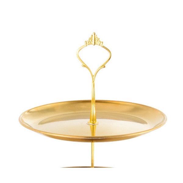 Kage Stativ Rustfrit Stål Lagdelt Cupcake Stativ 3 Lag Bakke Bord Tårn Kage Tallerkener Dessert Holder Gold