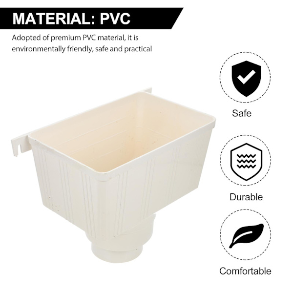 Regnränna avledare ränna vattenuppsamlare stuprör tillbehör regnuppsamlingskoppar regnvattenuppsamlare White 26.5X21CM