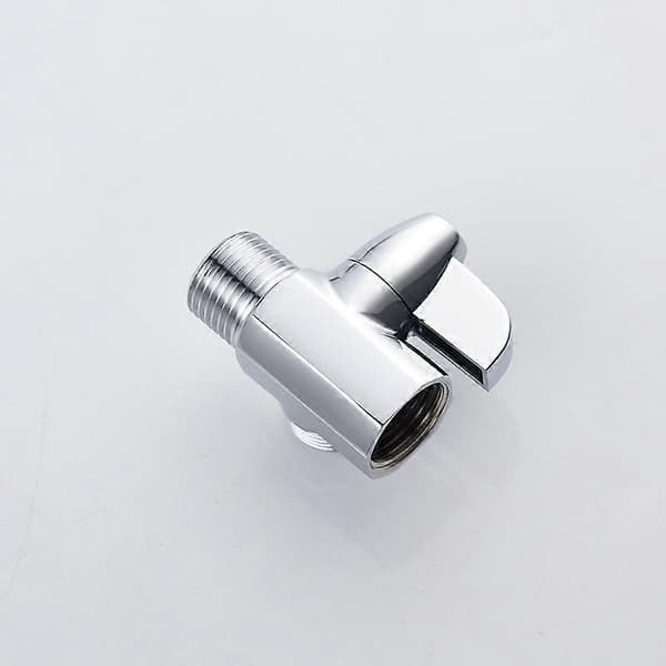 Forkromet messing 3-vejs bruseomskifter, G1/2\" T-formet adapterventil til brusearmmontering [DB]
