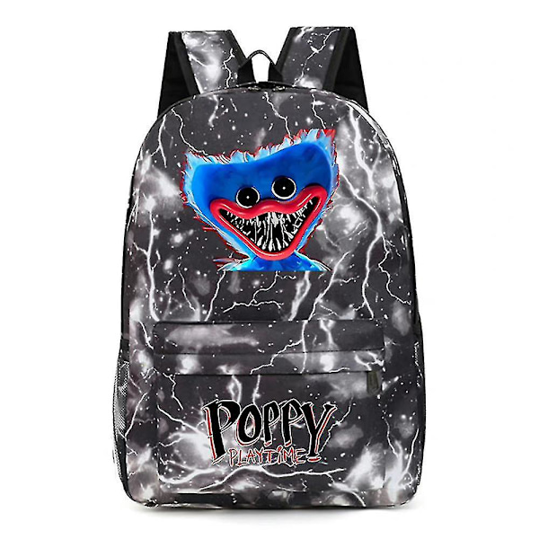 Poppy Playtime trykt ryggsekk for barn, skolesekk med Huggy Wuggy, gave [XC] Grey