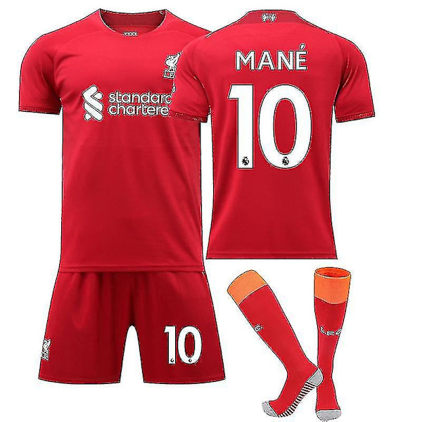 22/23 Liverpool Hemma Salah Mane Barn Pojkar Vuxna Fotboll Fotbollströja Träningsdräkter MANE NO.10 Kids 16
