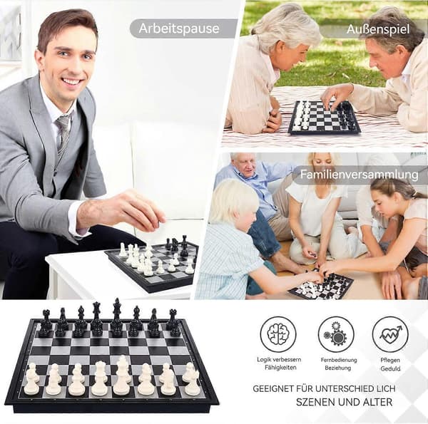 Peradix Magnetiskt Schackset, Vikbart Schackbräde, Schackbräde för Barn från 6 År style4279