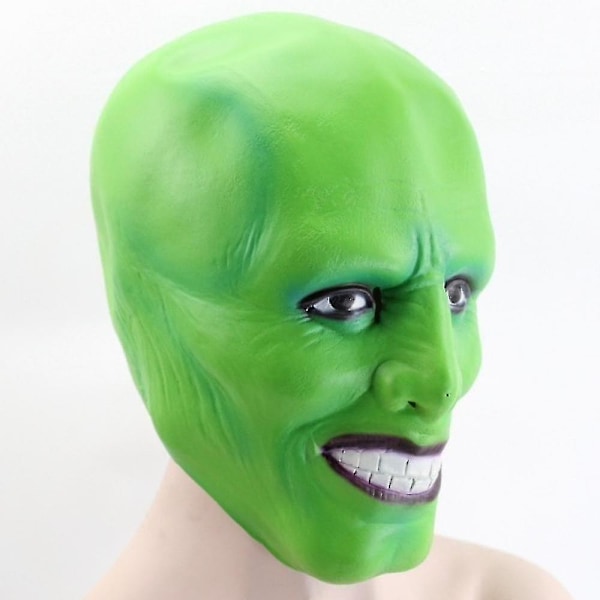 Halloween Jim Carrey The Mask Grønn Maske Cosplay Filmkostymer Ball Karneval Party Rekvisitter Terror Latex Hetter