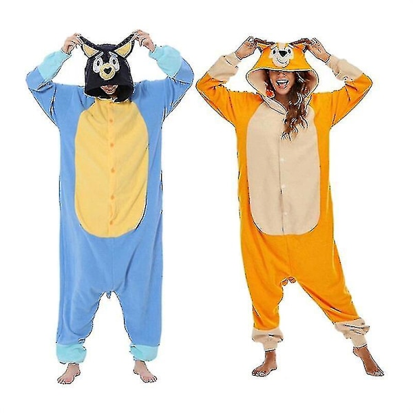 Aikuisten eläinhahmot, koiran onesie-pyjama, Halloween-asu, haalari, joululahja K Bluey 100 85