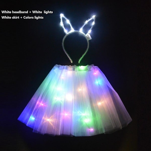 Pige/Kvinde Led Skørt Fe Lys Tutu Glød Katte Kaninøre Krone Hårbånd Fest Gave Fødselsdag Bryllup Kostume Halloween Jul 6 for teenage or adult