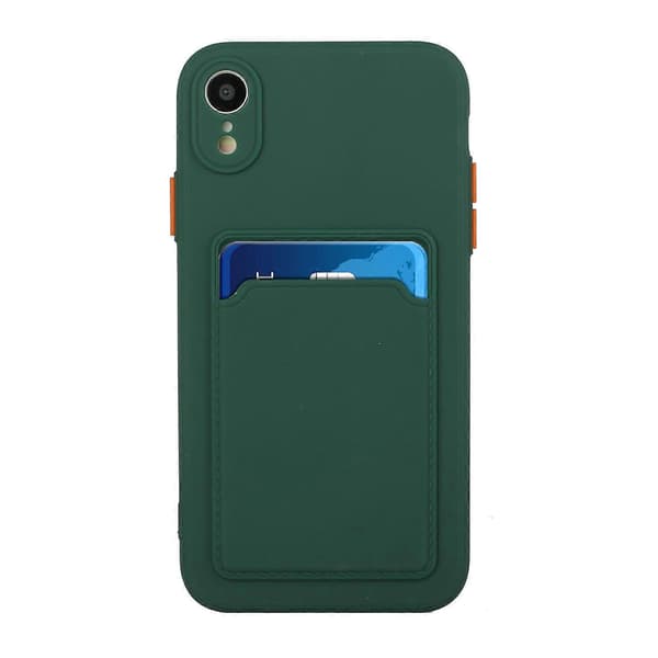 Stöttåligt TPU-skyddsfodral med kortplatsdesign för iPhone XR [DB]