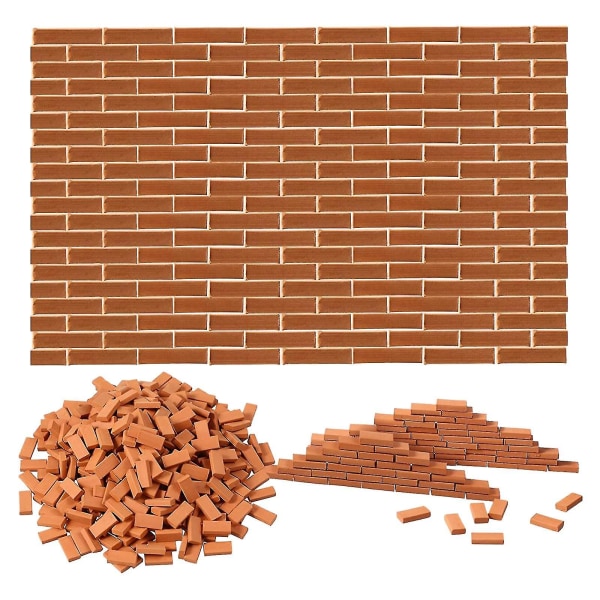 350 Pieces Mini Bricks For Landscaping Miniature Bricks Brick Wall Small Bricks For Garden Parts,1/