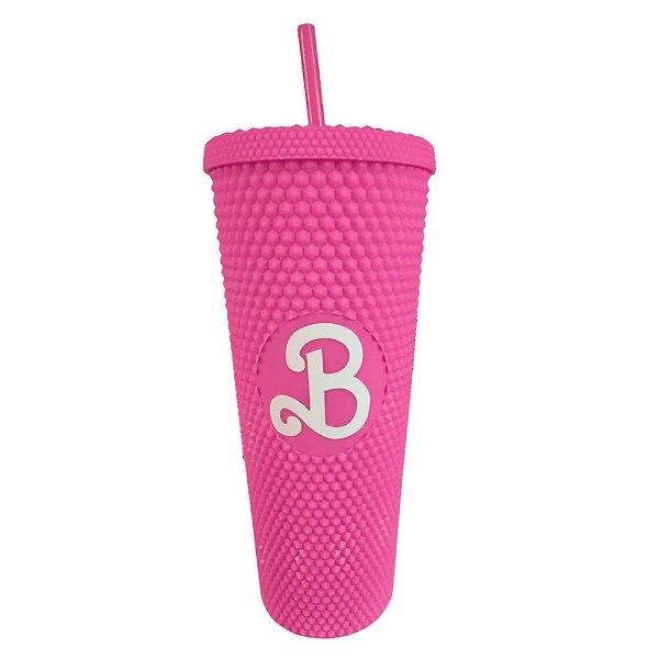 Movie Barbie Studded Tumbler Drikkekop Med Sugerør Vandflaske Kreative GaverBY Rubber Rose Red