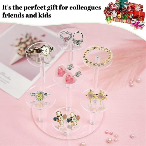 Julepynt Stativ 7 Kolonner Akryl Transparent Stativ For Cupcakes, Smykkeutstilling