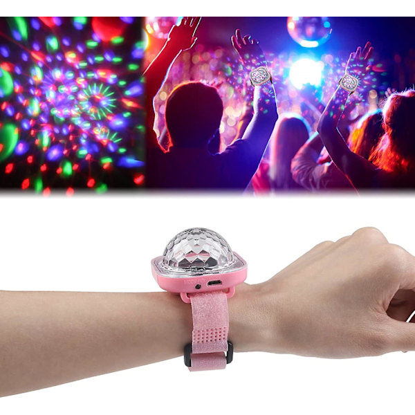 Mini Diskokulelys, LED Diskoteklys med 5 Moduser, LED Diskoteklys USB-Lading Stjerneprojektorlys 1pcs-pink