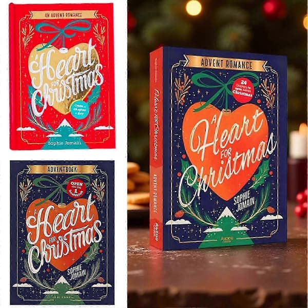 Et hjerte for jule-advent-romantikk, julekjærlighetshistorie-advent, romantikk-adventbok, åpne et kapittel hver dag blue