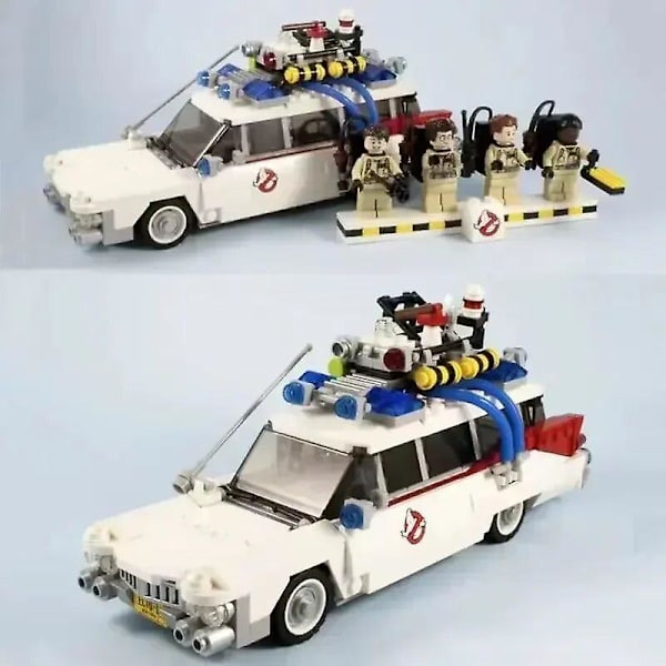 I lager MOC Kompatibel 21108 Ghostbusters Ecto-1 Filmbil Byggklossar DIY Leksaker Montering Modell för Barn Pojkar Flickor Presenter with Mini dolls