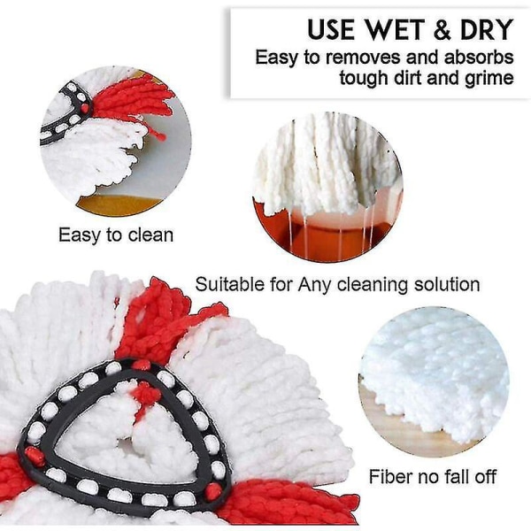 Sett med 4 erstatningshoder for Vileda 2-i-1 mopp, O-cedar, Easywring og Clean Turbo Zhexin