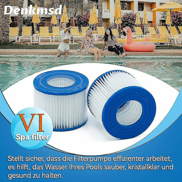 Filterelementer Vi til Bestway Lay-z-spa, Bw58323 Erstatningselementer til Bestway 58239 (4 stk.)