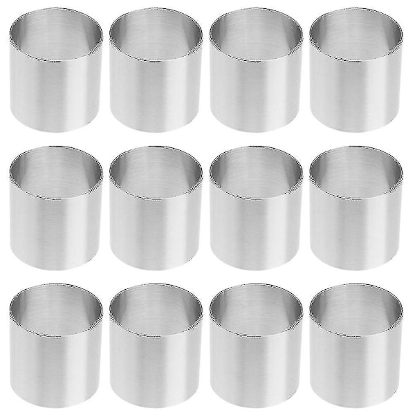 12 Pcs Cake Ring Molds Stainless Steel Mousse Mold Round Cake Making Mold