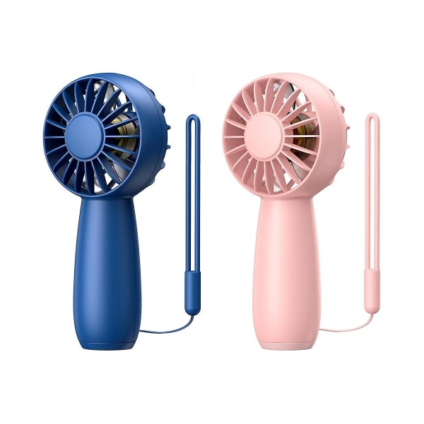 2-pak Håndholdt Fan Genopladelig Mini Fan, Bærbar Hånd Fan Personlig Fan Med 3 Hastigheder Fan Til HomBY Pink