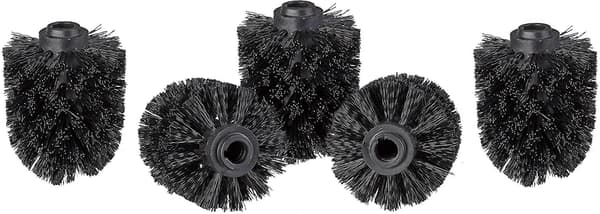 6 stk. Toalettbørstehode Hvite Erstatningsbørster Diameter 8cmBY black 5pcs