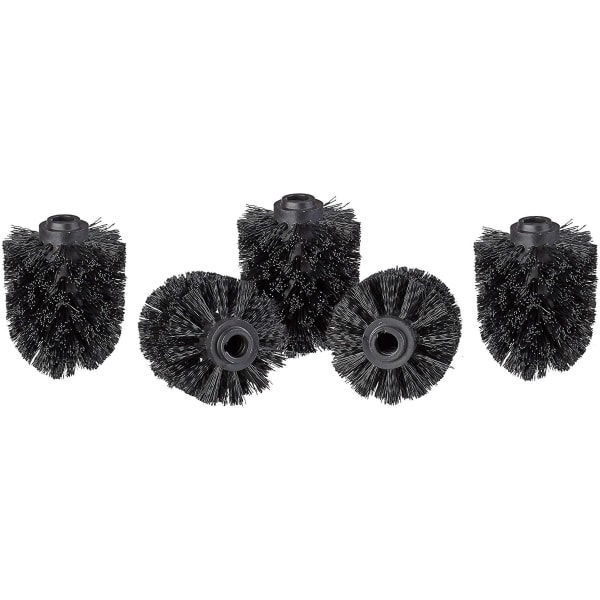 6 stk. Toiletbørstehoved Hvid Udskiftningsbørster Diameter 8cmBY black 5pcs