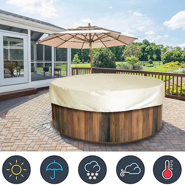 Runt Badkarstäcke UV-Resistent Badkarstäcken Utomhus Spa Badkarstäcken-XinHan Black