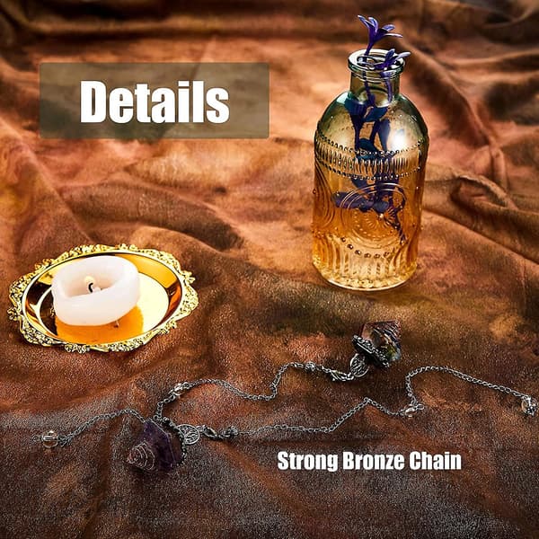 2 stk. Chakra Pendul Krystal Dowsing Pendul, Naturlig Ametyst Pendul, 7 Chakra Dowsing Pendul, Pyramide Krystal Divination Orgonit