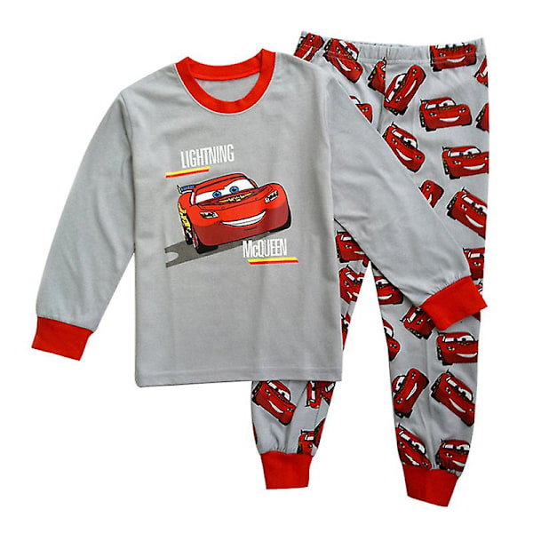 2 stk./sæt Biler Lyn McQueen T-shirt Bukser Pyjamas Sæt Børn Dreng Outfit Fødselsdag Jul Julegave Lightning McQueen 1-2 Years