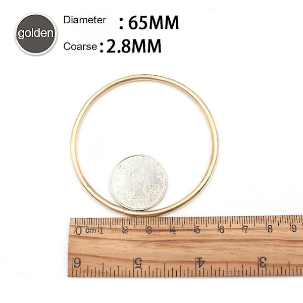 100 stk Kc Gullfarget Stor Drømmfangstsirkel Ring Håndverksringer For Drømmfangere Ringer Henger DiyBY Gold