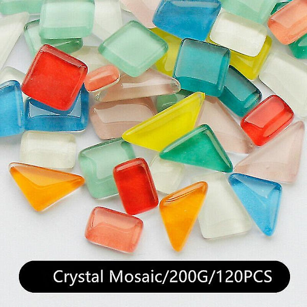 200g Färgglada Glitterande Glasmosaikplattor i Bulk Multicolored No.3