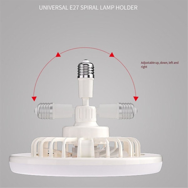 Takvifter med fjernkontroll og lyslampe vifte E27 konverteringsbase Smart stille takvifter Fo