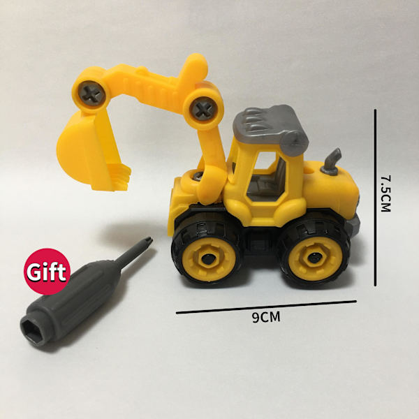 Rakennusajoneuvojen kaivinkoneen kakkukoriste, kaivukoneen liikennemerkkikakkupäällyste pojan syntymäpäiväjuhliin lelulahjaksi Excavator Cake Decor