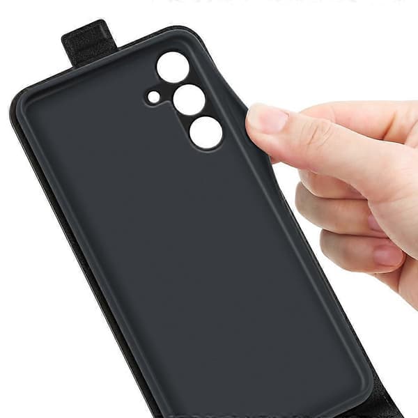 Til Samsung Galaxy M15 5G Etui Vertikal Flip Kort Slots Læder Telefon Cover [DB]