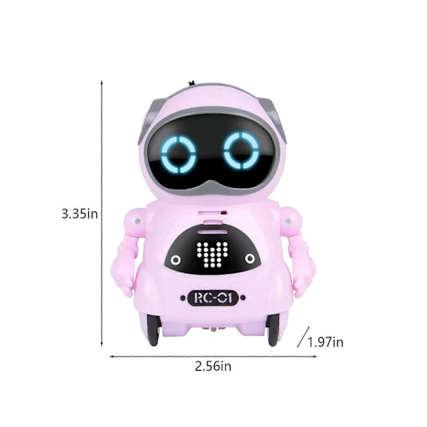 Lomme RC Robot Snakkende Interaktiv Dialog Stemmegjenkjenning Opptak Syngende Dansende Fortellende Historie Mini RC Robot Leker Gave Pink