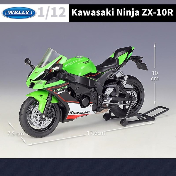 Kawasaki Ninja Zx10r 1/12 Moottoripyörämalli, Keräilyajoneuvo, Autobike, Lyhyen piirin imeytin, Maasto [DmS] Black No Box