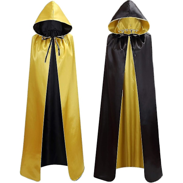 Unisex Reversible Hooded Cloak Cape For Christmas Halloween Party Vampires Cosplay Costumes-yujia