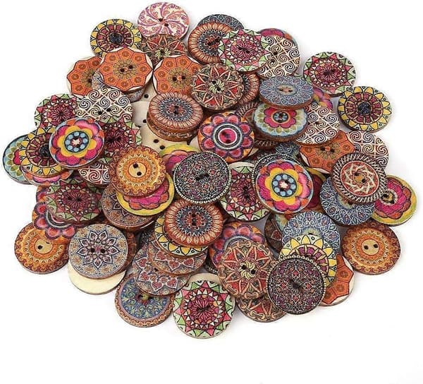 100 st Träknappar (Blandade Vintageknappar)