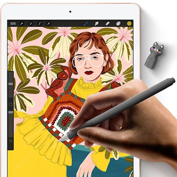 Cartoon Mjuk Silikon Anti-Drop Anti-Lost Stylus Penna Skyddande Omslag Fodral Ärm För Apple Pencil 2 JikaixBY Grey