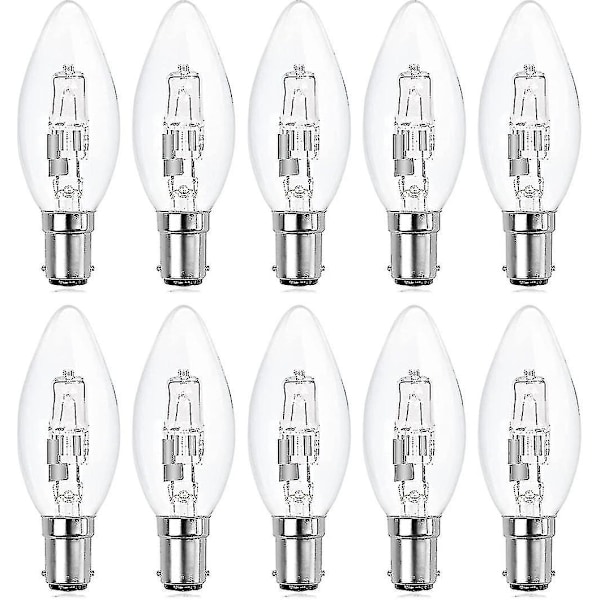 10 Pack B15d Halogen Bulbs, Dimmable 42w C35 Halogen Candle Light Bulb 42w B15d Eco Halogen Bulbs B15d Candle Bulbs Small Bayonet-HPZX