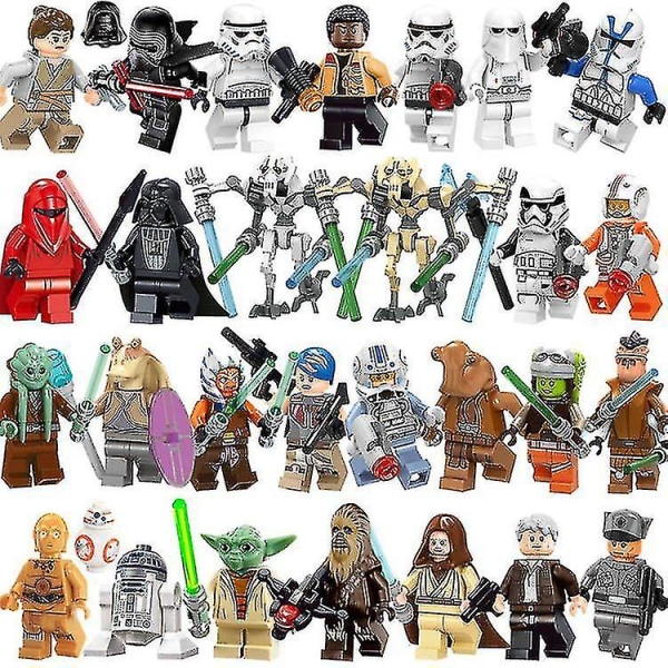 29 stk. Mini Star Wars Serie Byggeklodser Figur Luke Darth Vader Jedi Master Yoda The Mandalorian Legetøj