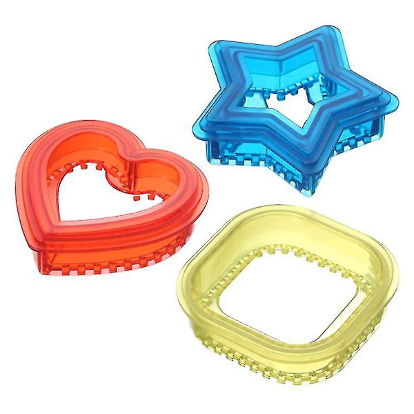 Sandwichskärare och -förslutare - Decruster Sandwich Maker för UncrustablesBY Square and Heart and Star