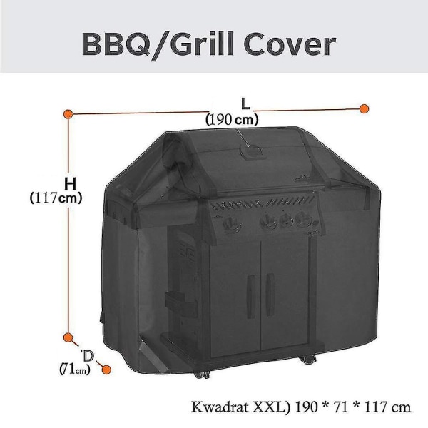 Vanntett BBQ Grilltrekk i 5 Størrelser AespaBY 145*61*117cm