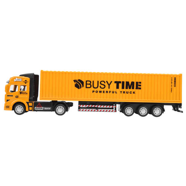 1:48 Legering Container Truck Modell Leke Høy Simulering Barn Bil Leke Kjøretøy Gul Container Truck Modell