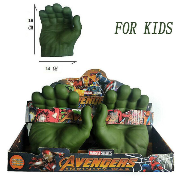 Avengers Hulk -nyrkkeilyhanskat Smash Hands Lasten Cosplay Leikki Yksi Pari Nyrkkiä (FMY)BY